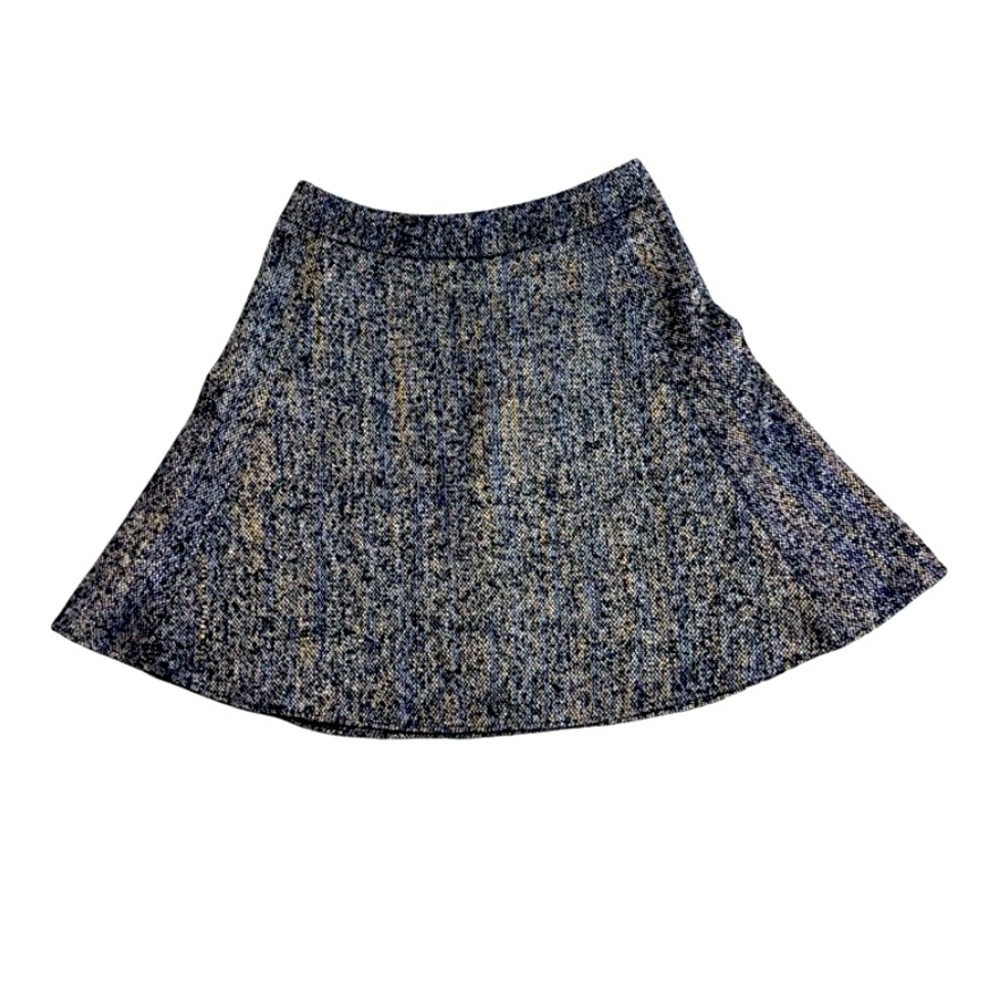 Ann Taylor Women’s Wool Blend Tweed Flared Skirt 4 Blue Gray